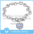 Petit coeur avec bijoux en cristal de crémation se connecter avec un bracelet en acier inoxydable